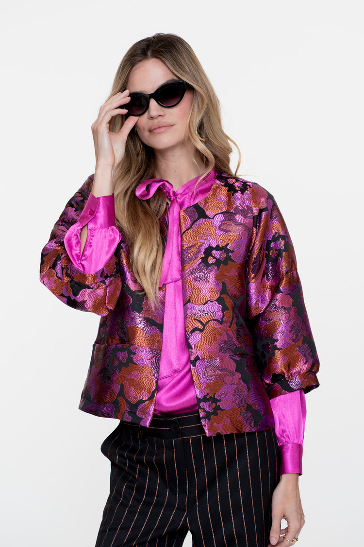 Geisha Damen-Glanzjacke mit Print