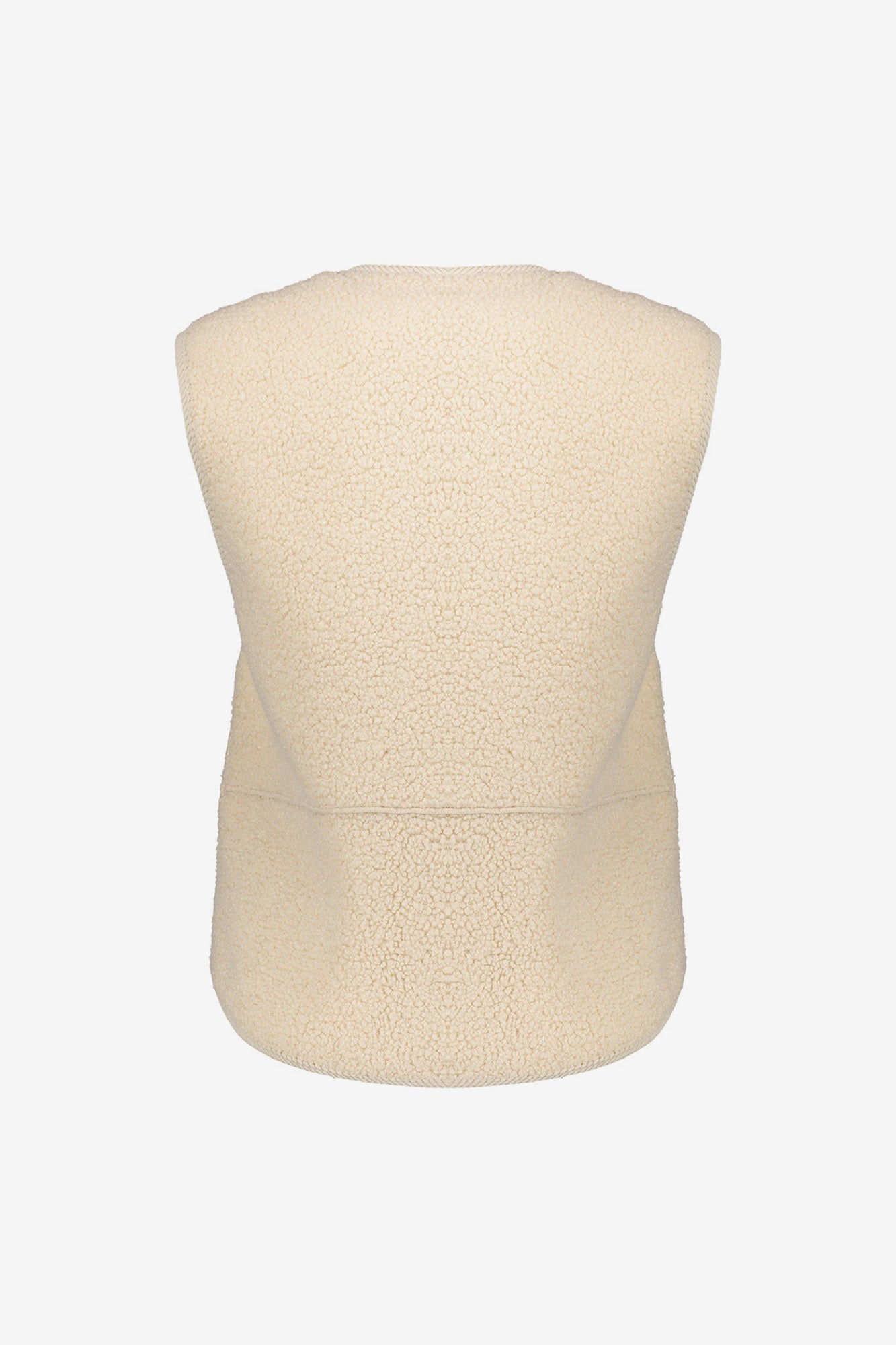 Geisha Damenweste aus Teddyfell in Creme mit Knopfleiste