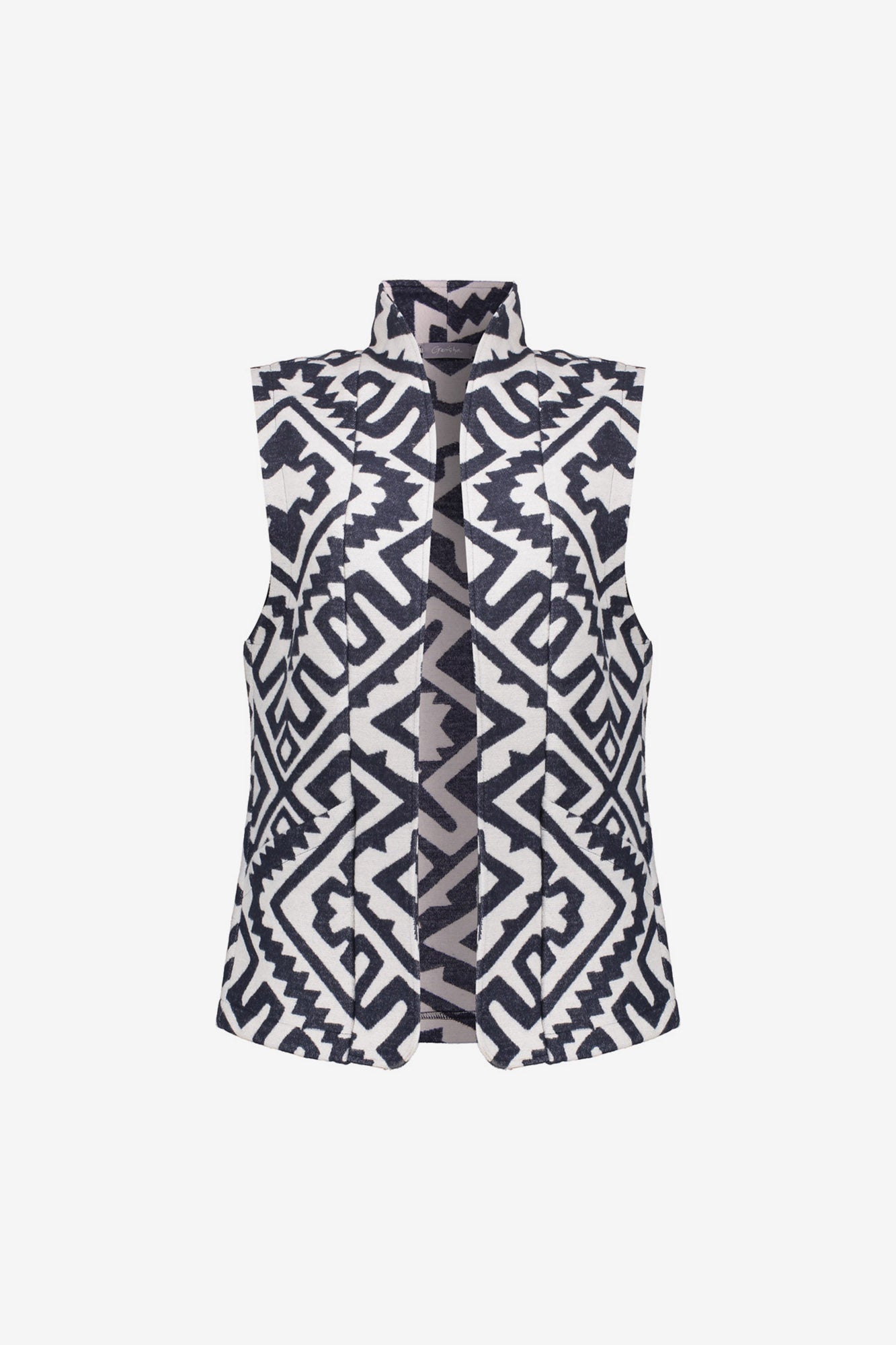 Geisha Damen-Gilet für modernes Layering in Schwarz-Weiß