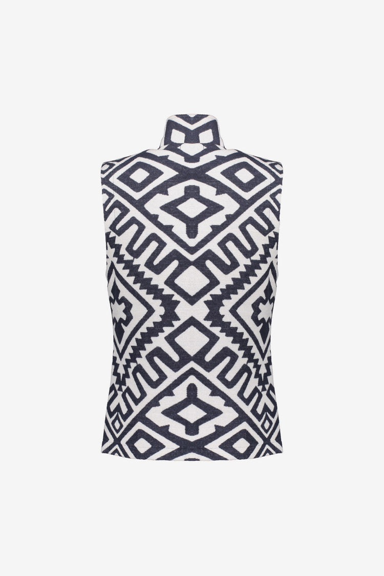 Geisha Damen-Gilet für modernes Layering in Schwarz-Weiß