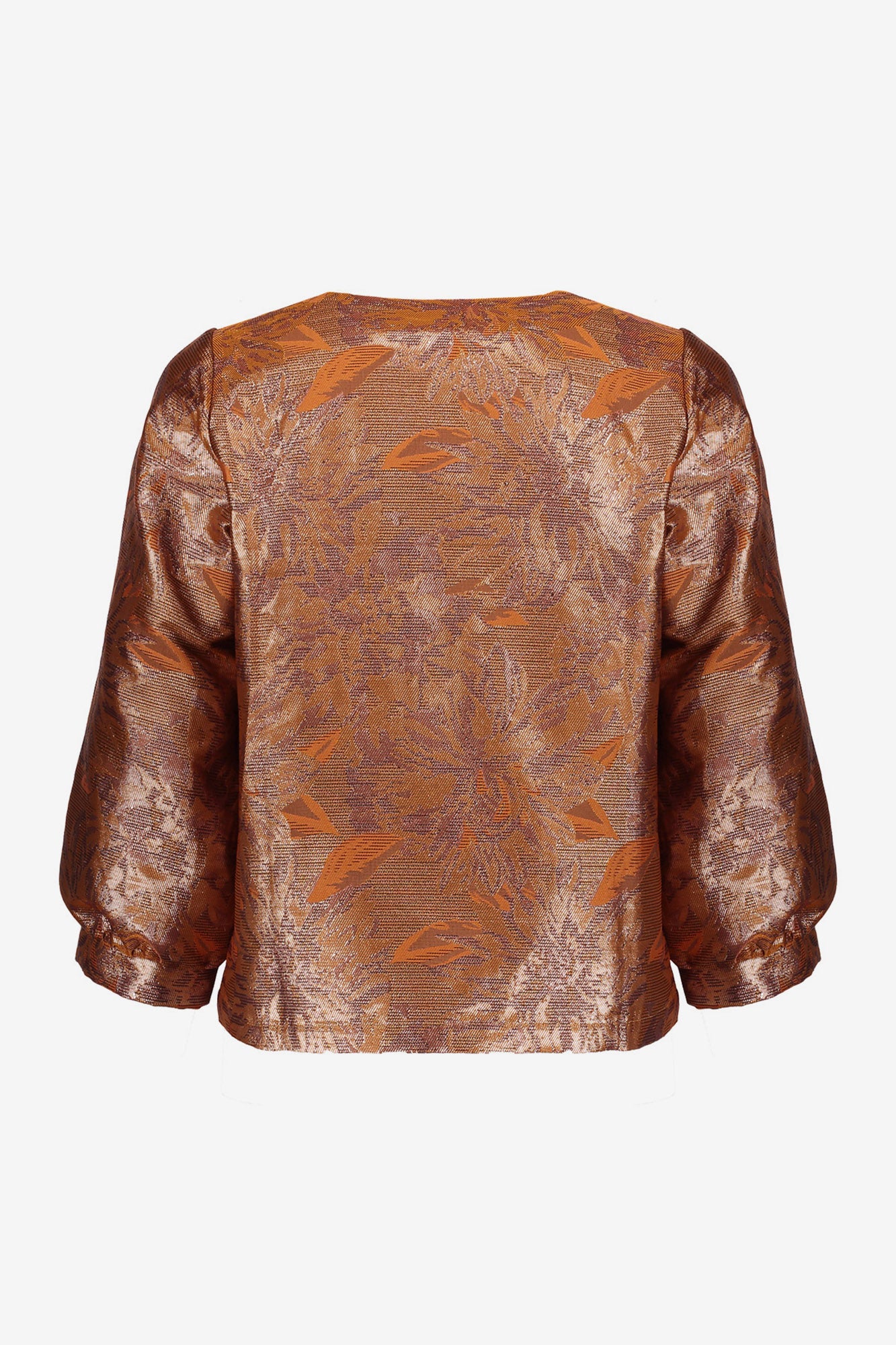 Geisha Damenkurzjacke in Kupfer mit Metallic-Jacquardmuster