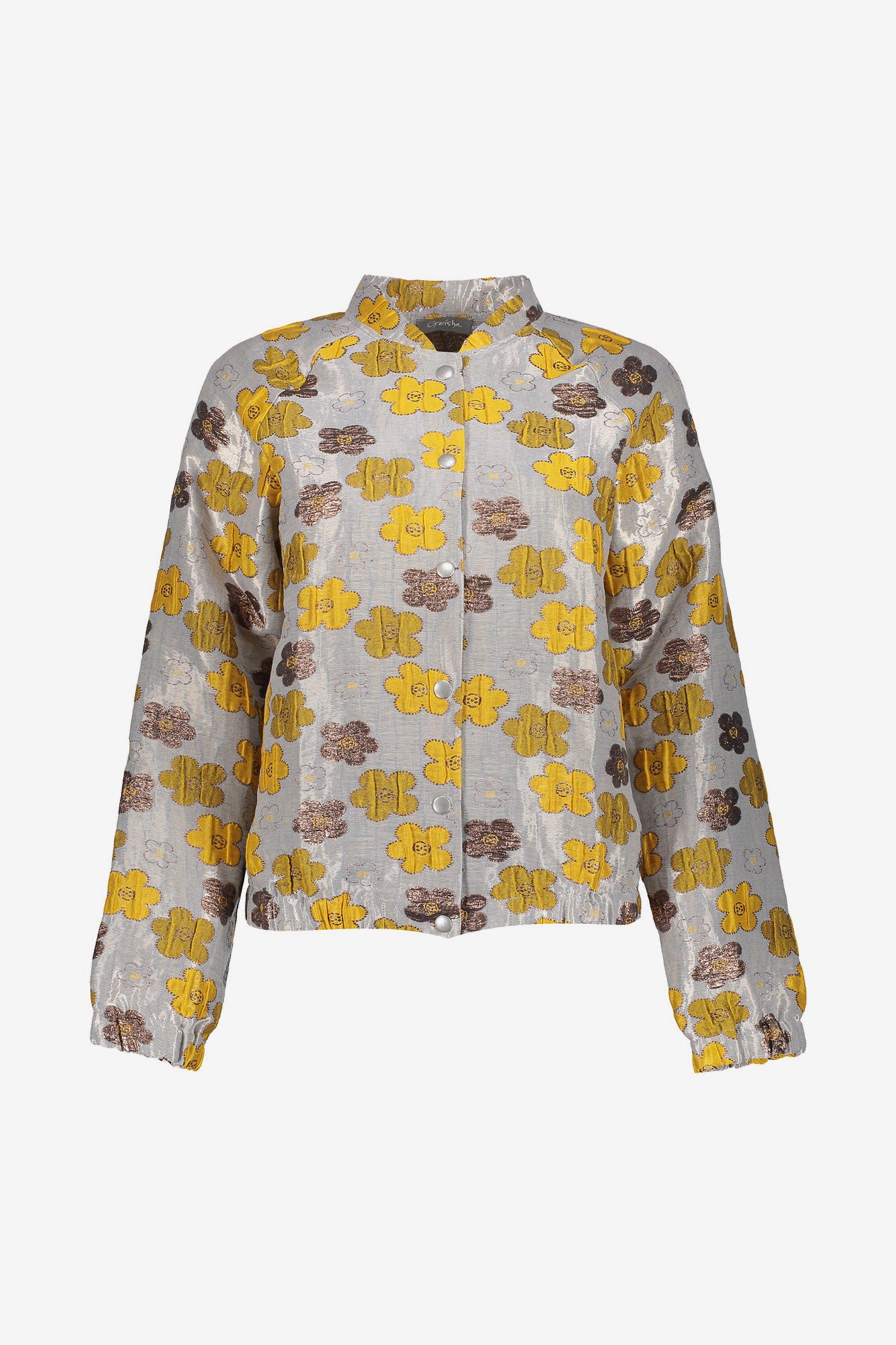 Geisha Damen-schimmernde Jacke mit Blumenmuster