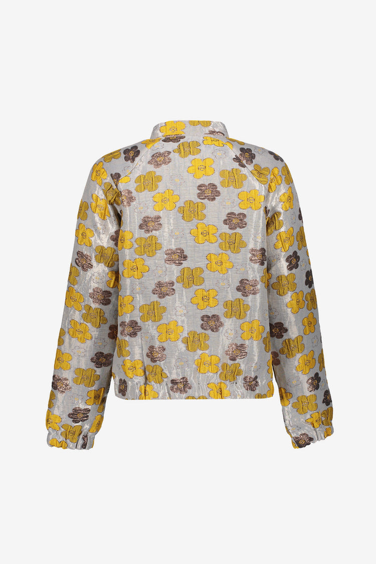 Geisha Damen-schimmernde Jacke mit Blumenmuster