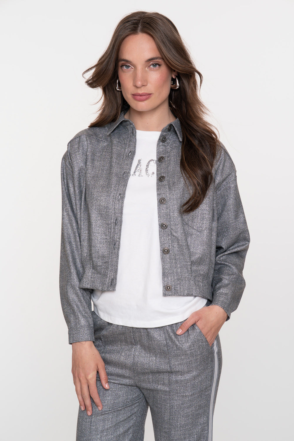 Geisha Damenkurzjacke im melierten Look