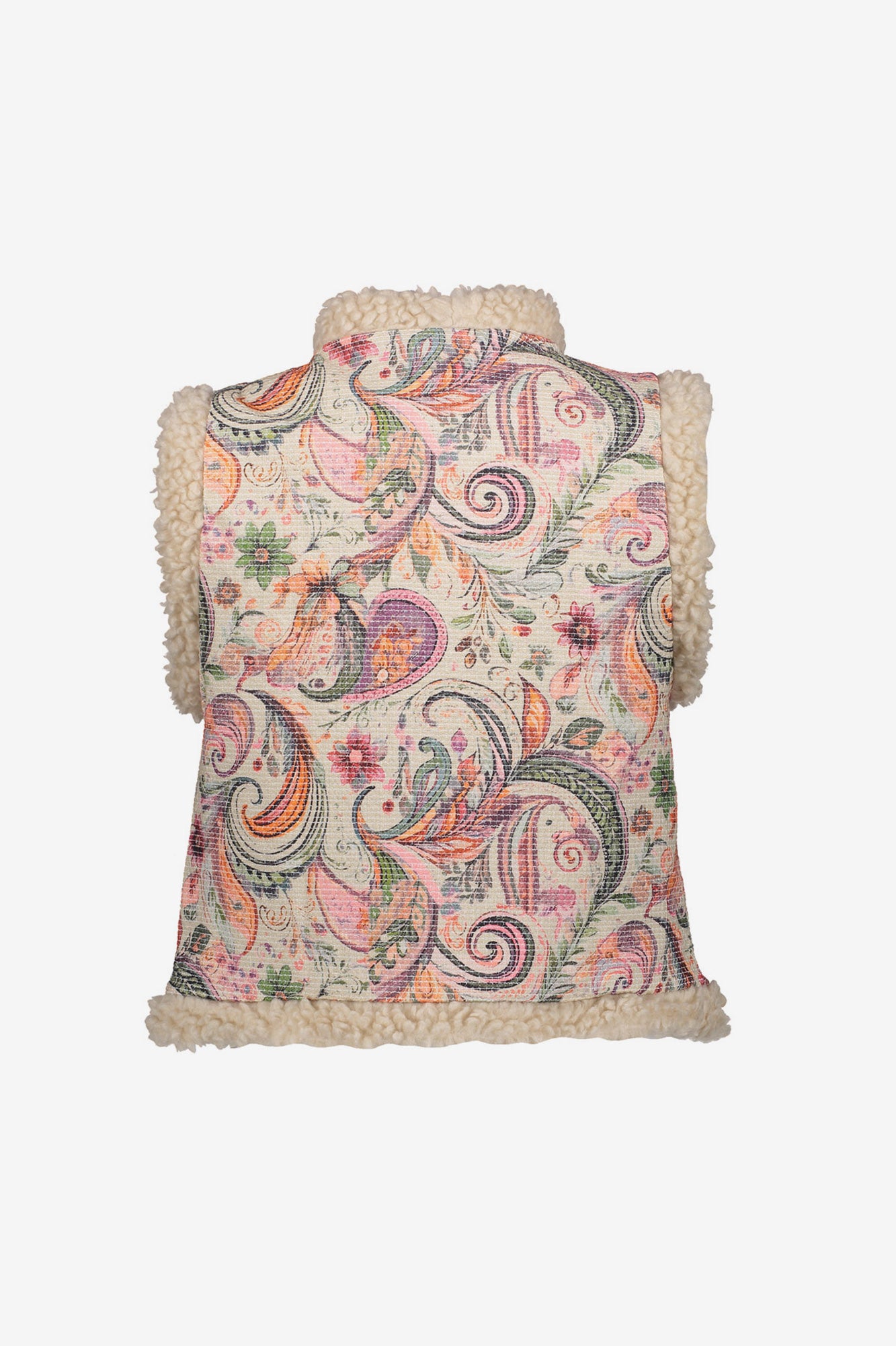Geisha Damen-Kontrastgilet mit Teddy und gewebtem Muster