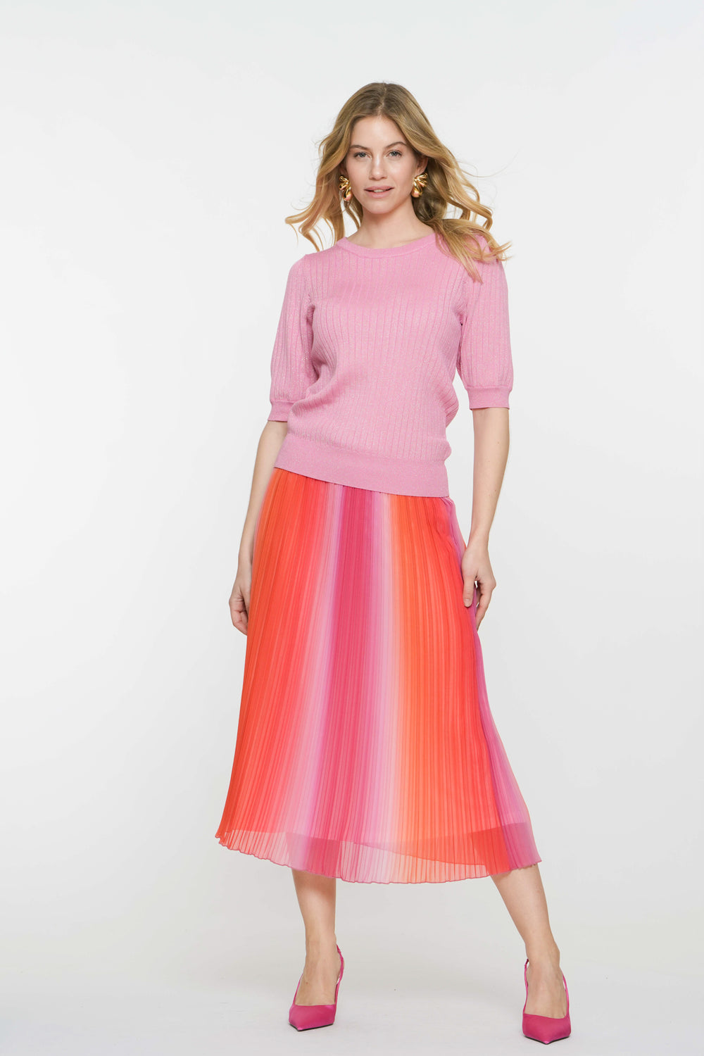 Geisha Fashion Damen bunte Plisseerock