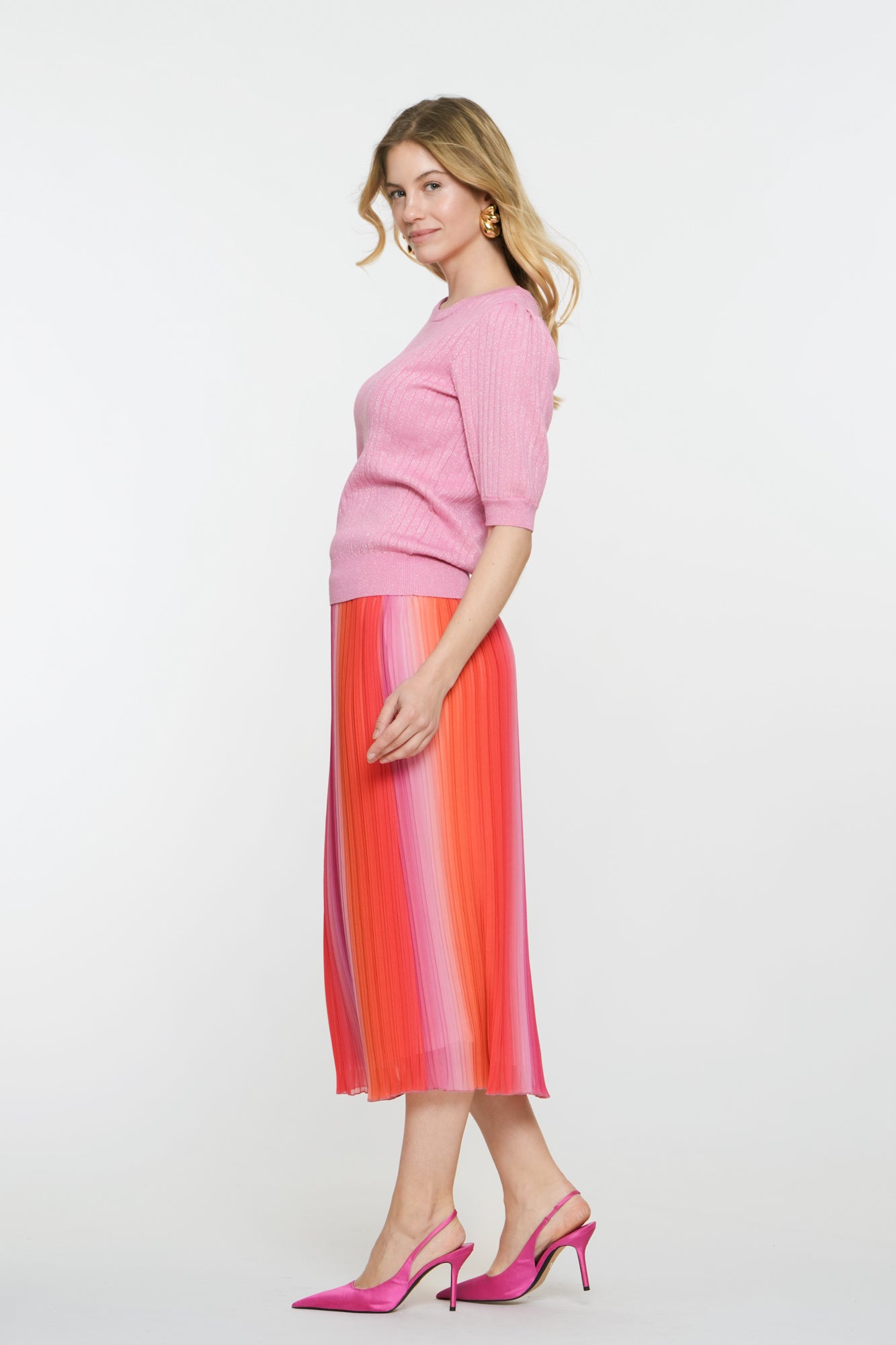 Geisha Fashion Damen bunte Plisseerock