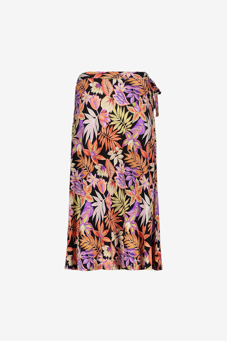 Geisha Fashion Damen Midi-Rock mit Print und Schleifen-Detail