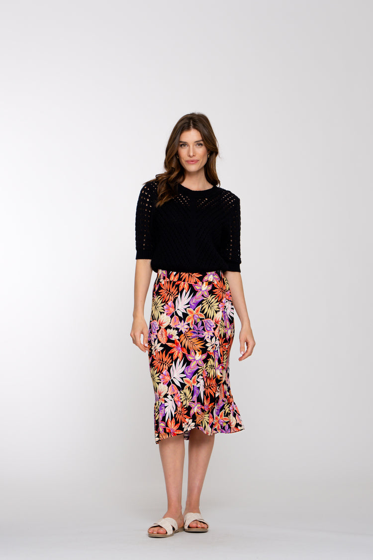 Geisha Fashion Damenrock mit buntem Print