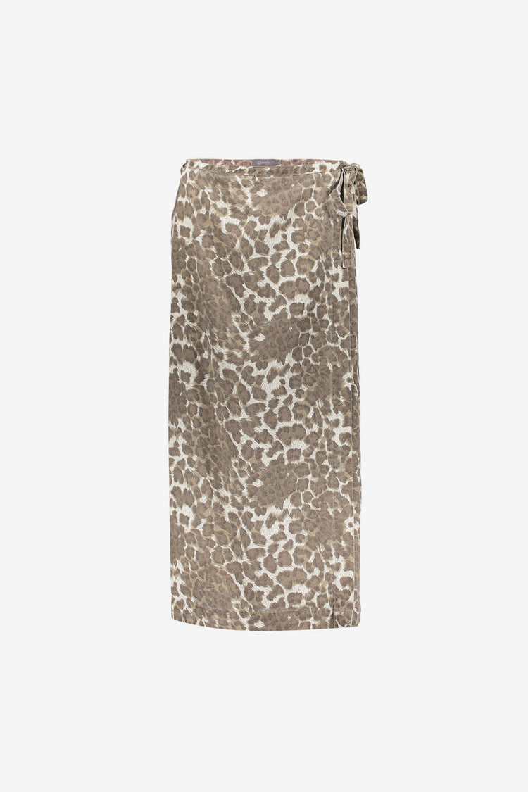 Geisha Fashion Damen Leopardenrock mit Schleifendetail