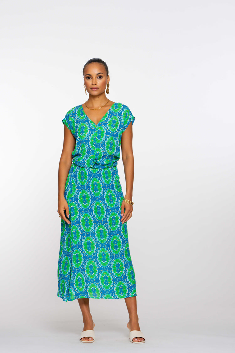 Geisha Fashion Damen Midi-Rock mit Kachel-Dessin und Lurex