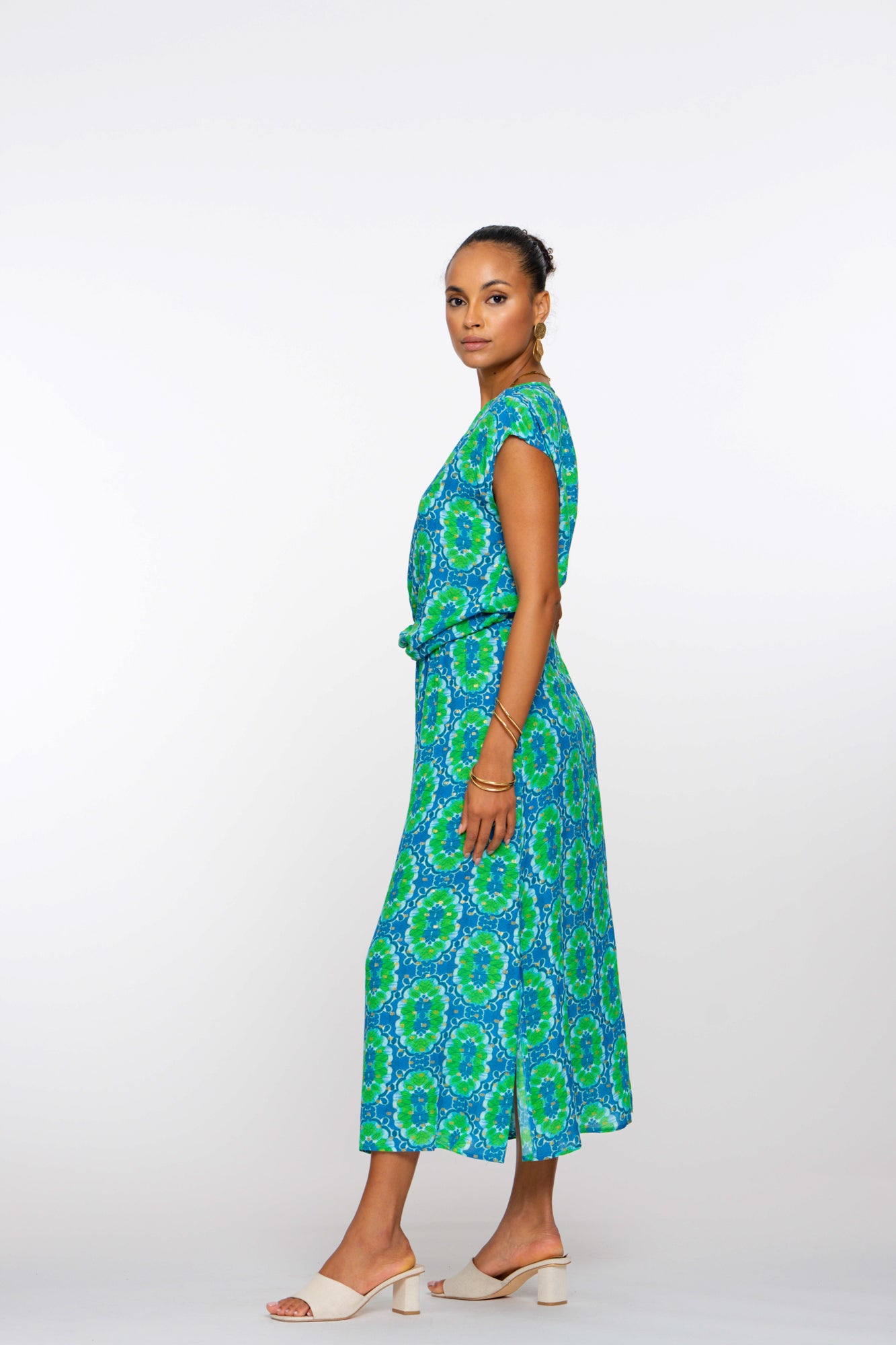 Geisha Fashion Damen Midi-Rock mit Kachel-Dessin und Lurex