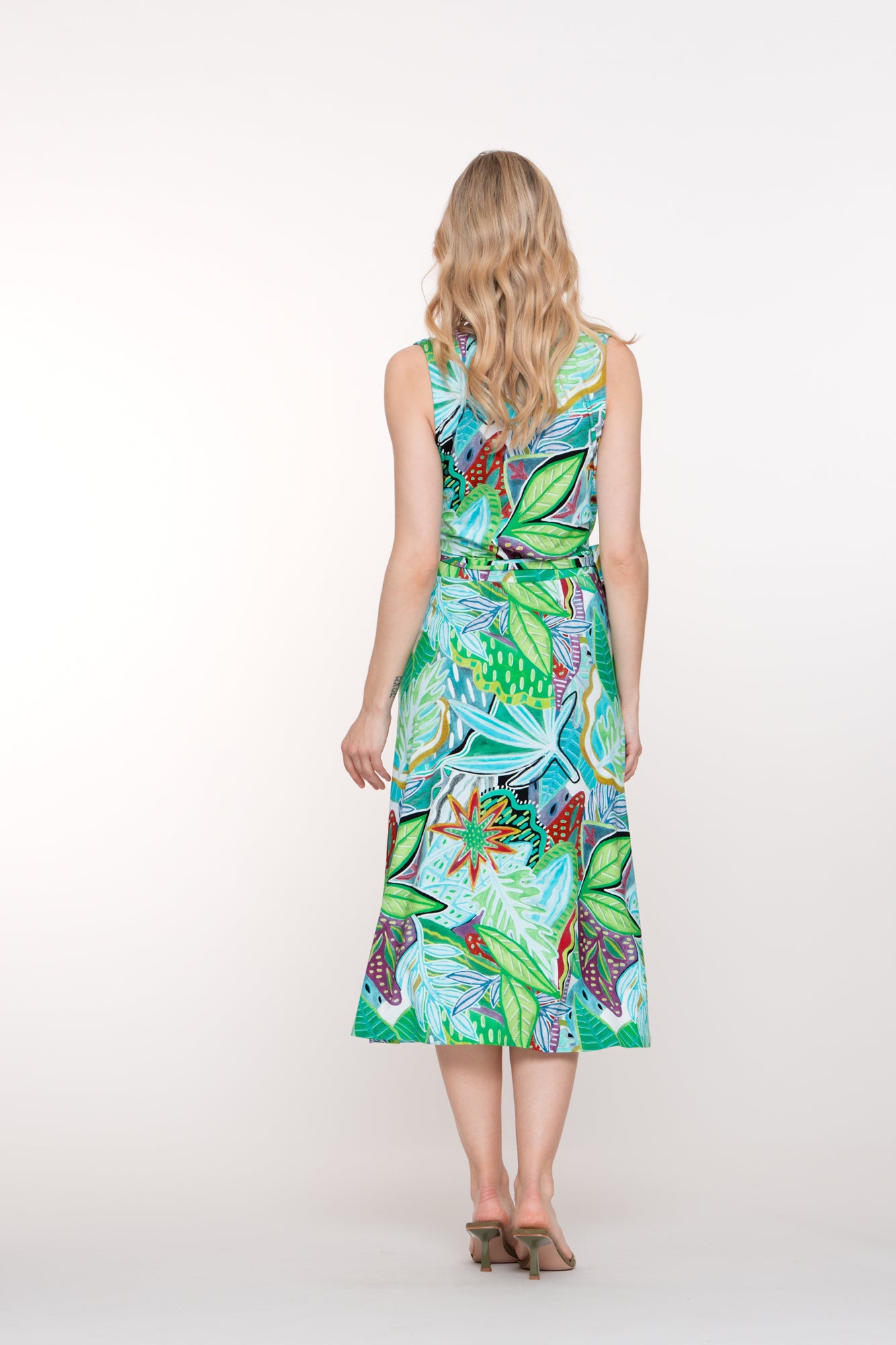 Geisha dames Jersey midi-rok met print en strikdetail