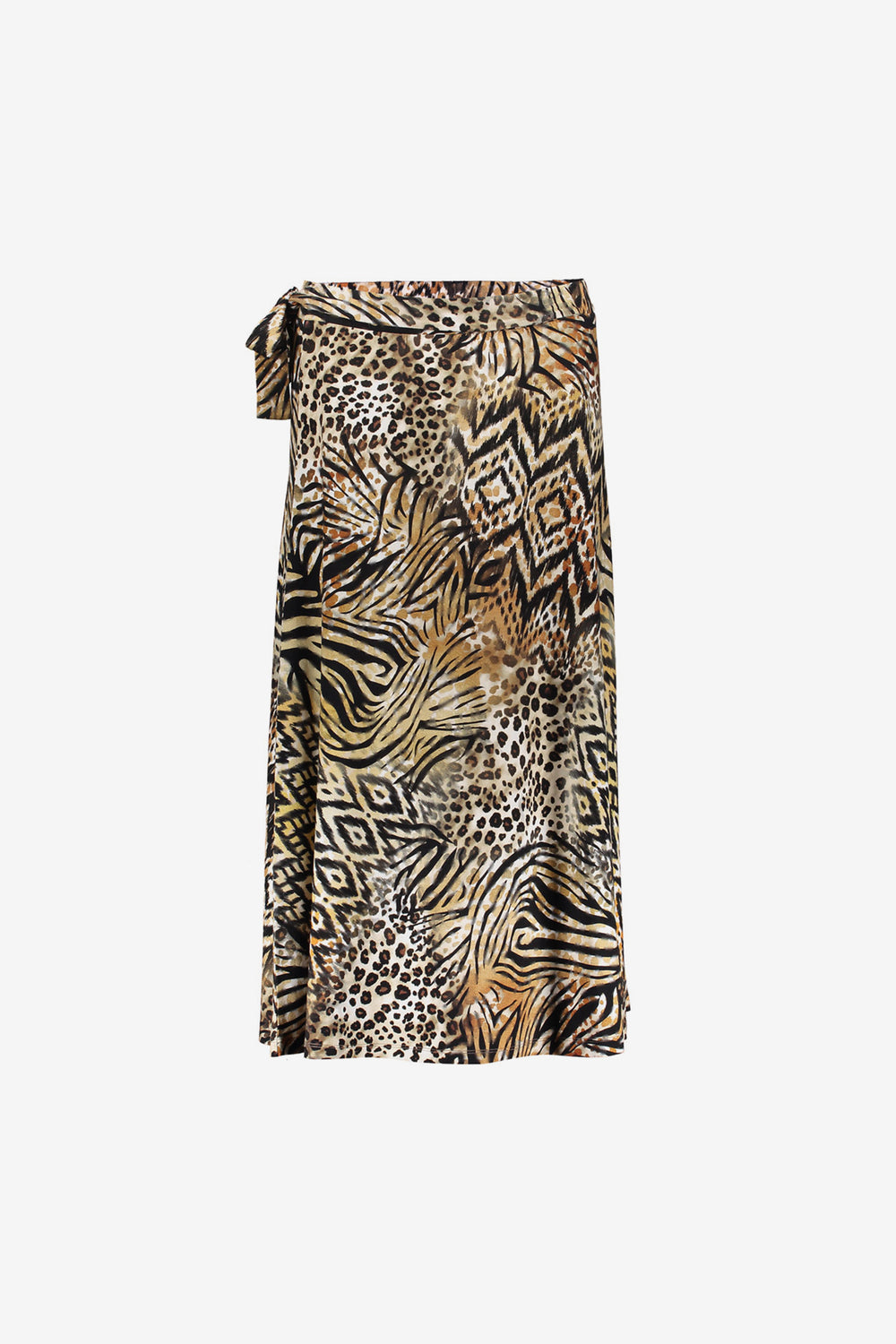 Geisha dames Jersey midi-rok met print en strikdetail