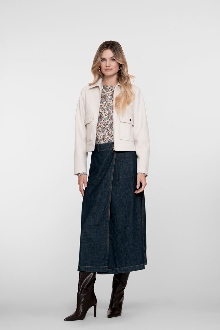 Geisha Damen-Denim-Wickelrock