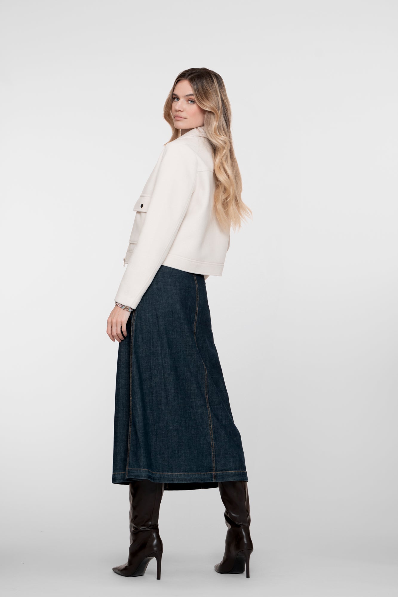 Geisha Damen-Denim-Wickelrock