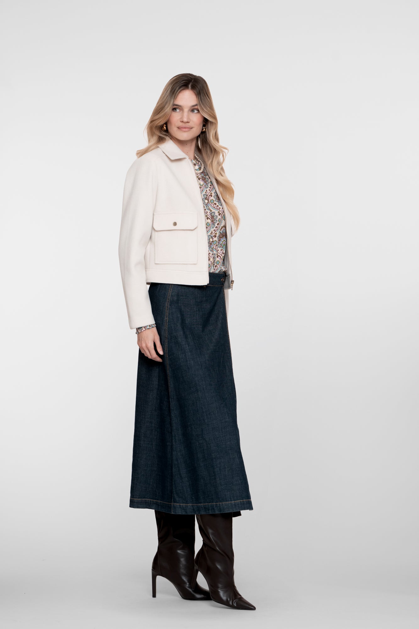 Geisha Damen-Denim-Wickelrock