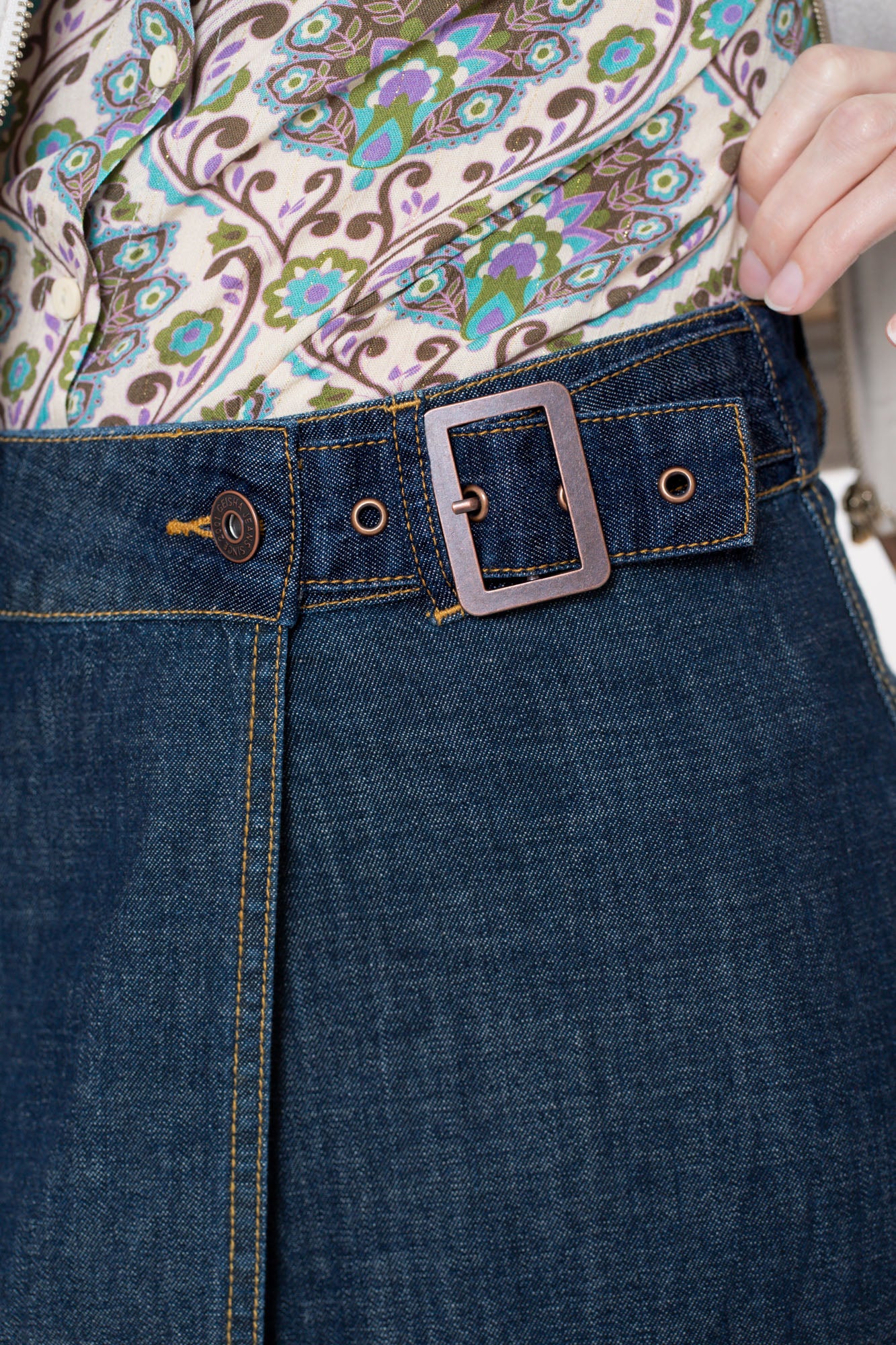 Geisha Damen-Denim-Wickelrock