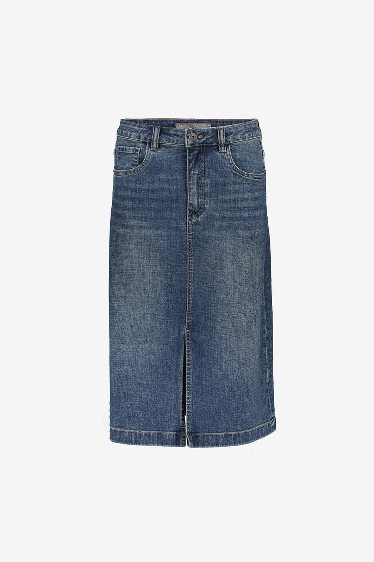 Geisha Damen-Midi-Jeansrock mit Schlitz