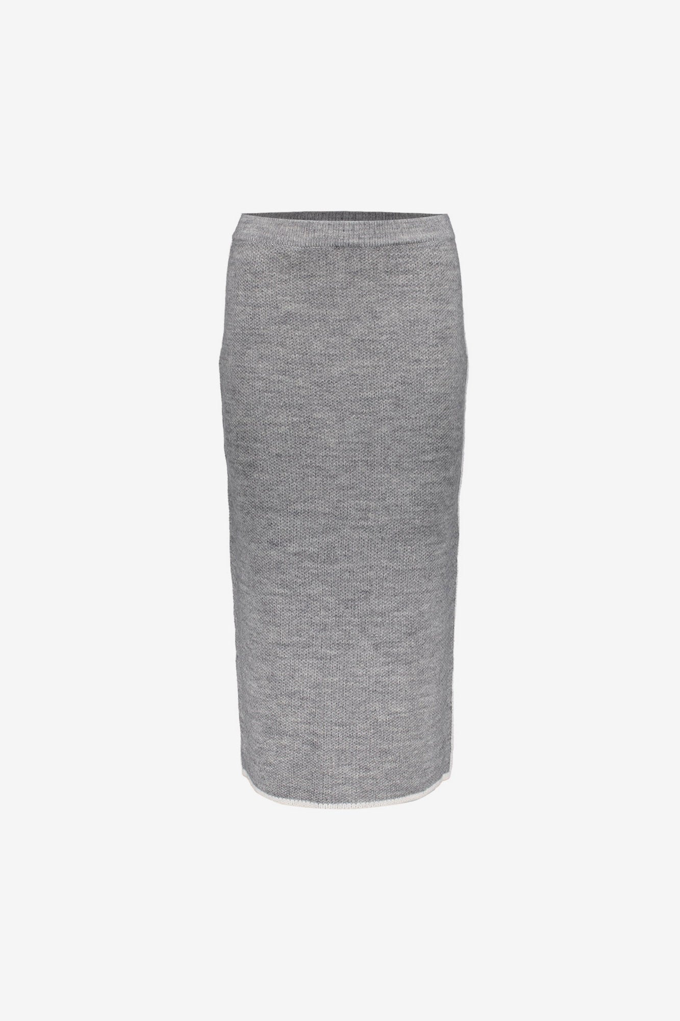 Geisha Damen-Midirock in Grau mit kontrastierendem Besatz