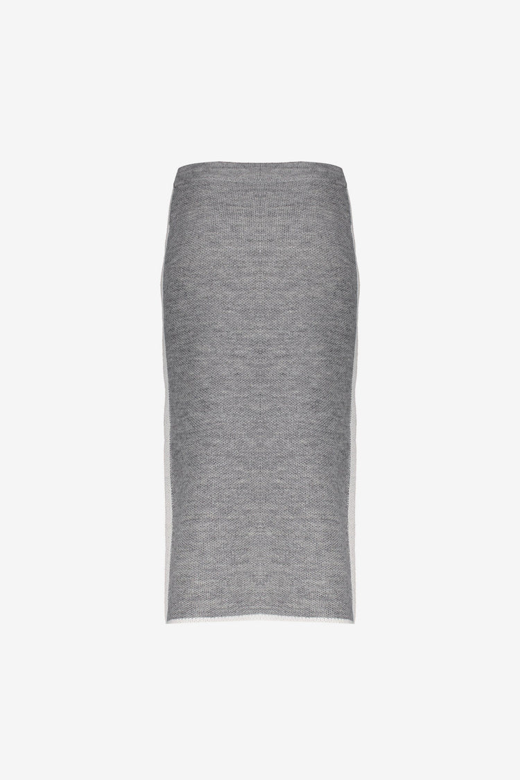Geisha Damen-Midirock in Grau mit kontrastierendem Besatz