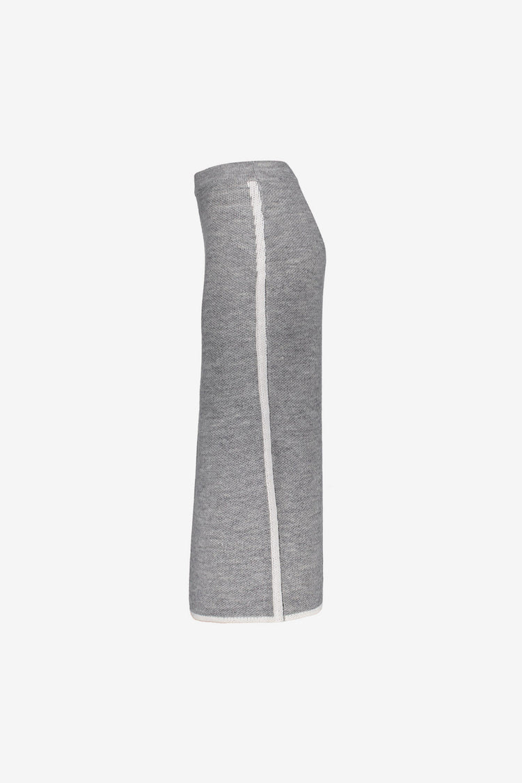 Geisha Damen-Midirock in Grau mit kontrastierendem Besatz