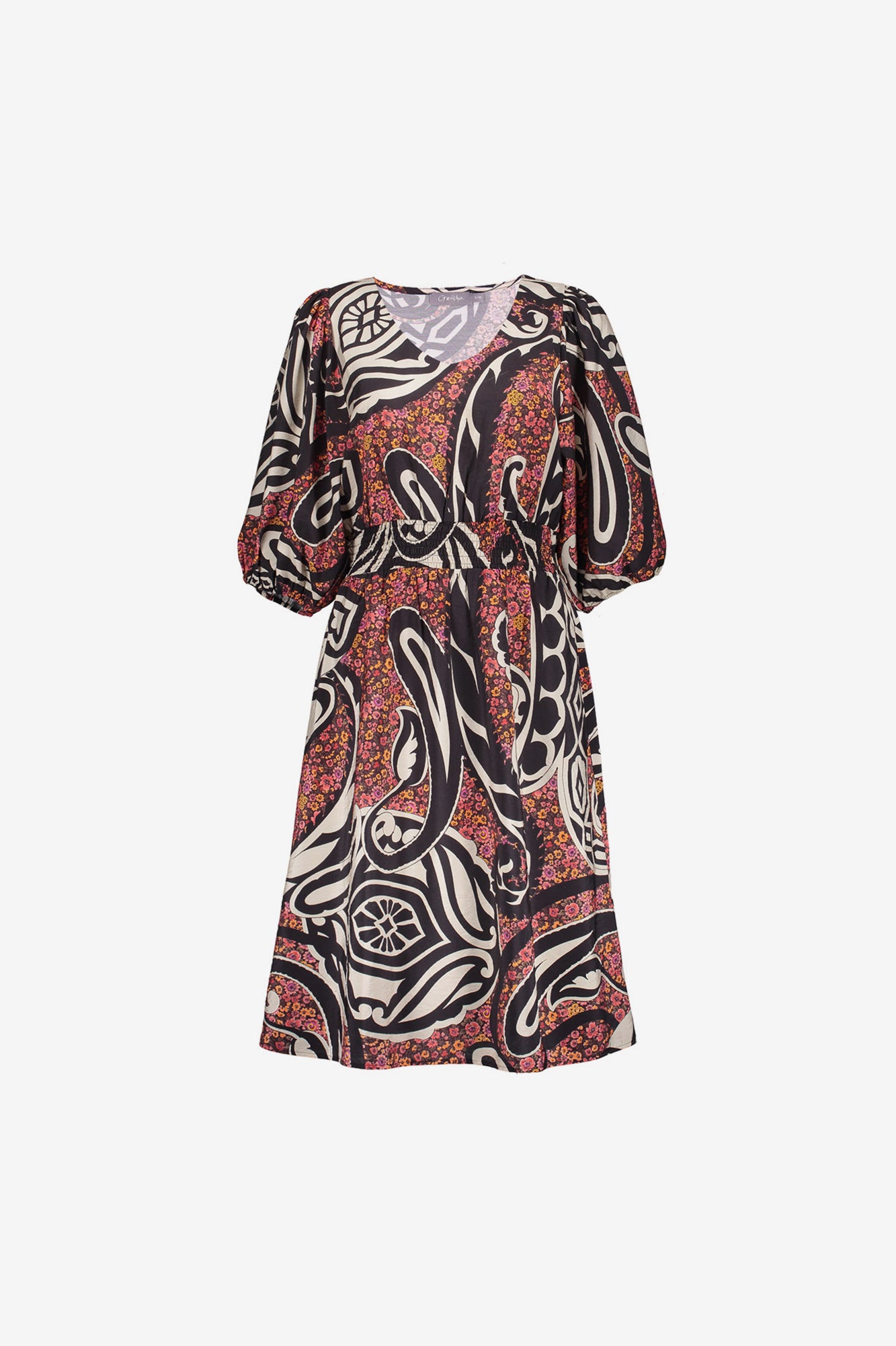 Geisha Fashion Damen Paisley Print Midi Kleid