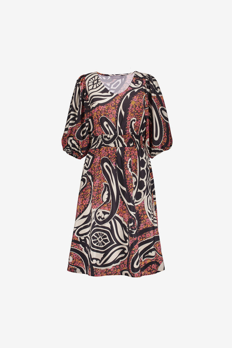 Geisha Fashion Damen Paisley Print Midi Kleid