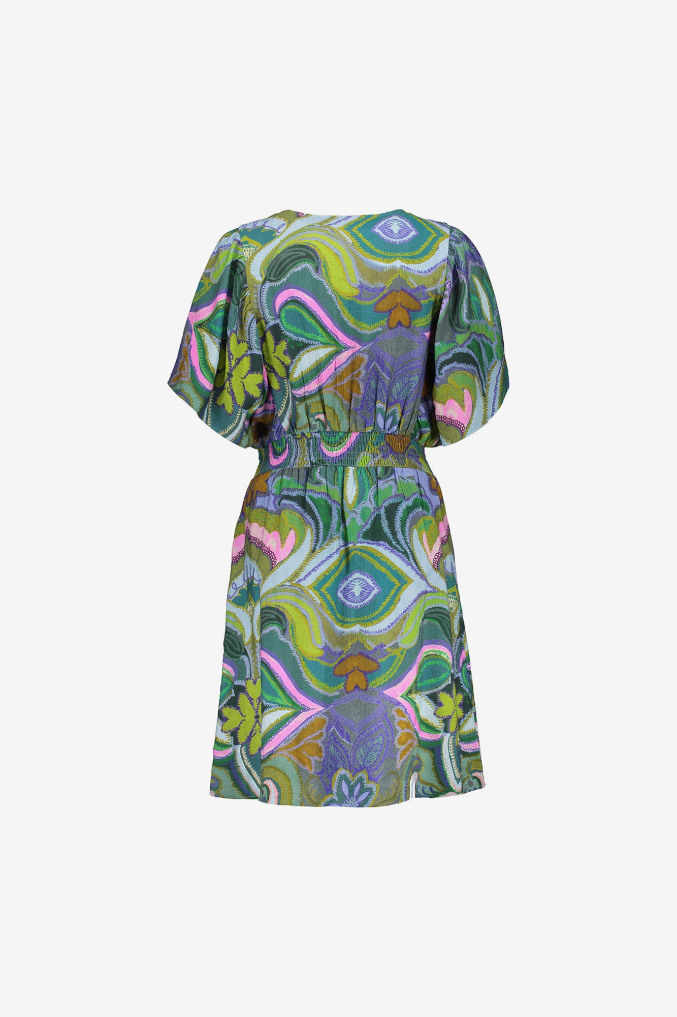 Geisha Fashion Damen Midi Kleid Grafischer Print