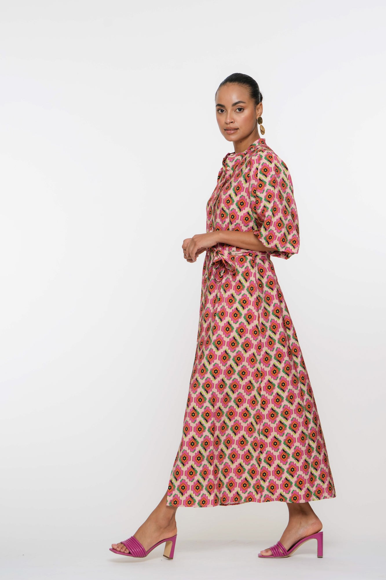 Geisha Fashion Damen Maxi Kleid mit Grafikprint