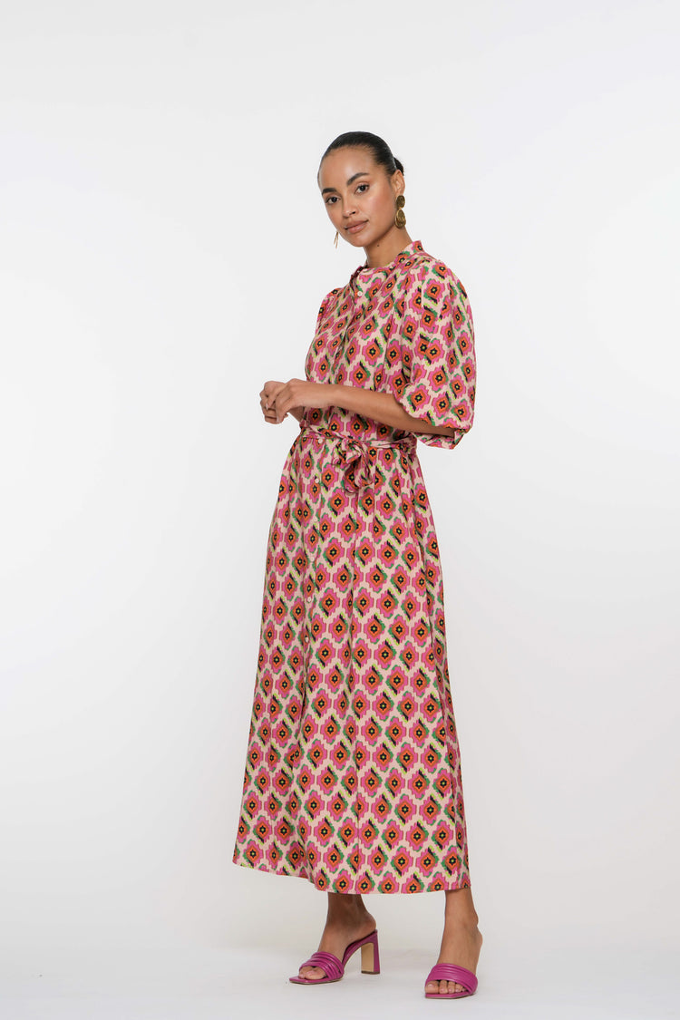 Geisha Fashion Damen Maxi Kleid mit Grafikprint