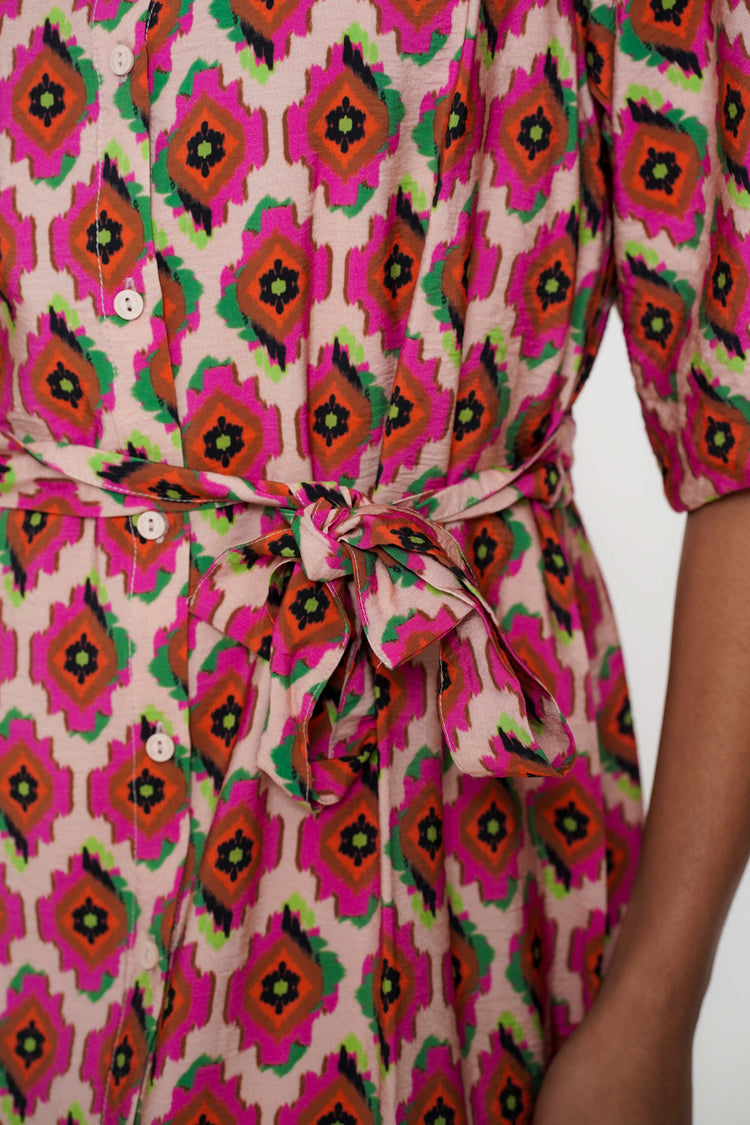 Geisha Fashion Damen Maxi Kleid mit Grafikprint