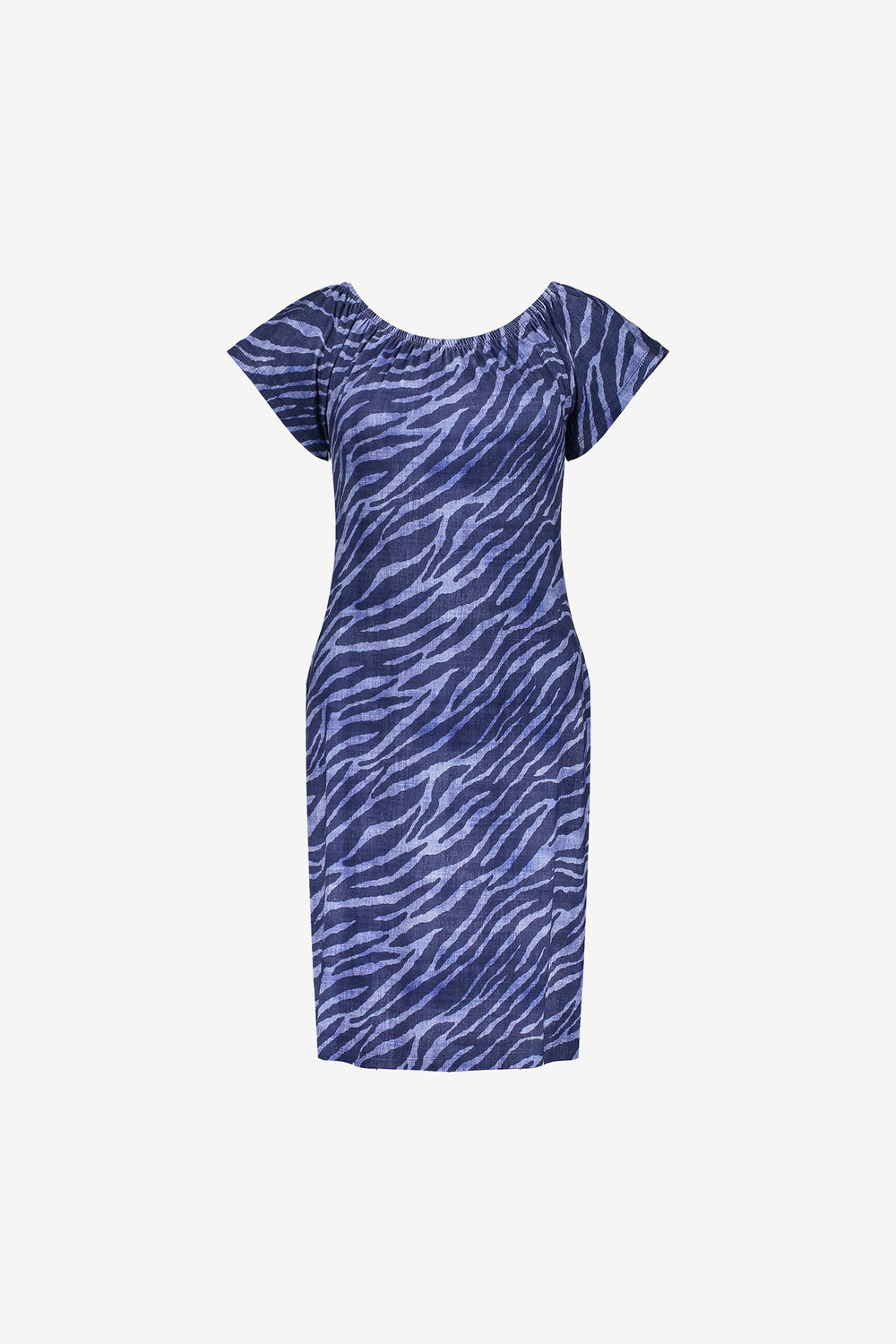 Geisha Fashion Damen Midi-Kleid mit elastischem Ausschnitt