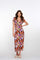 Geisha Fashion Damen-Maxikleid mit V-Ausschnitt und Print