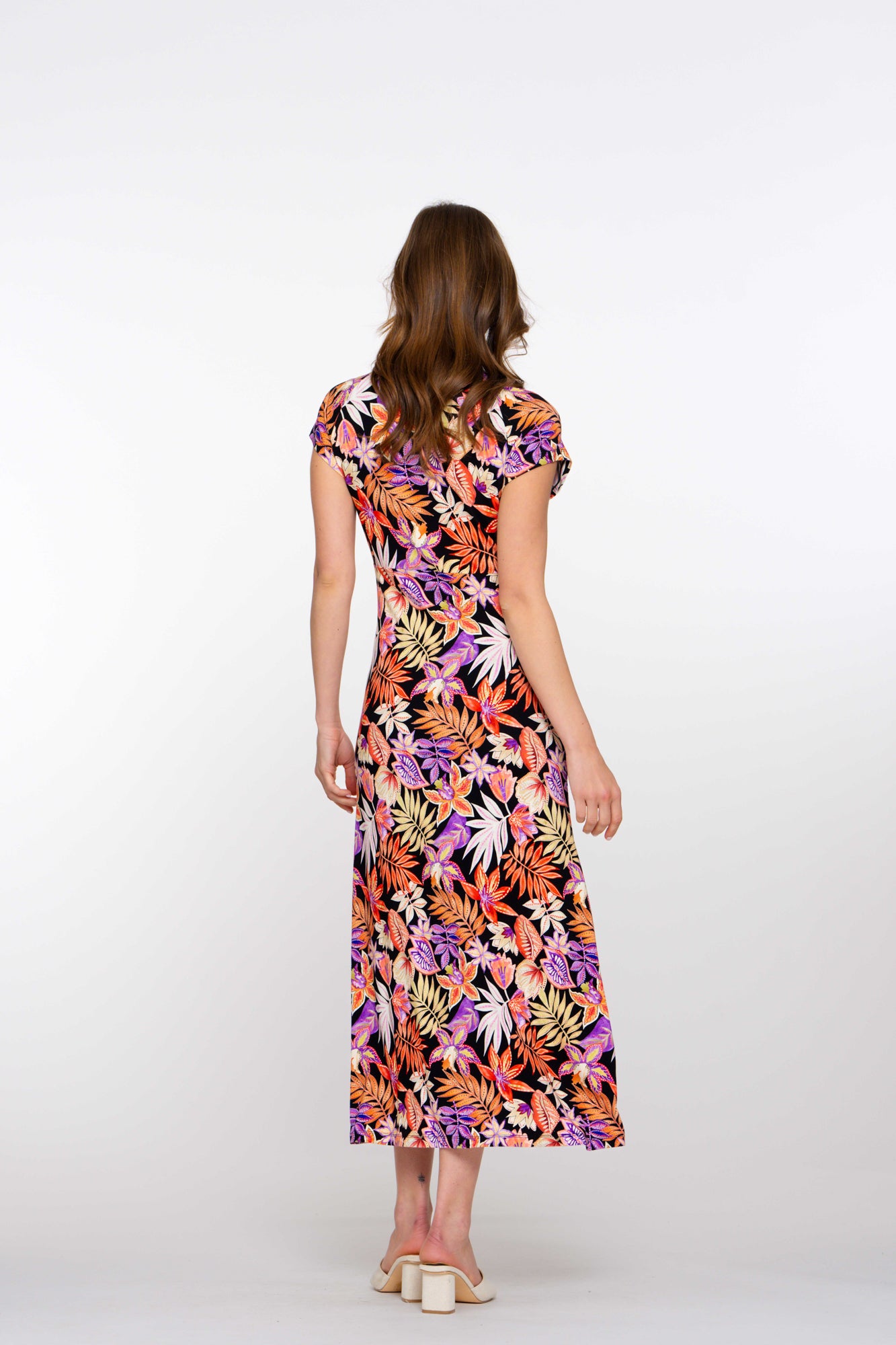 Geisha Fashion Damen Maxikleid mit V-Ausschnitt und Print