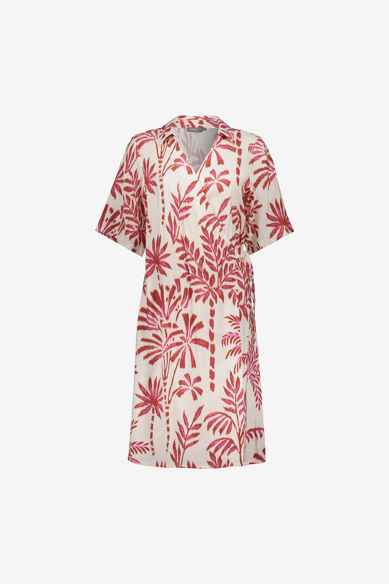 Geisha dames kaftan overslagjurk met palmprint