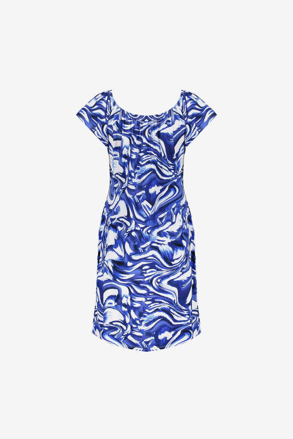 Geisha dames midi-jurk met elastieken hals