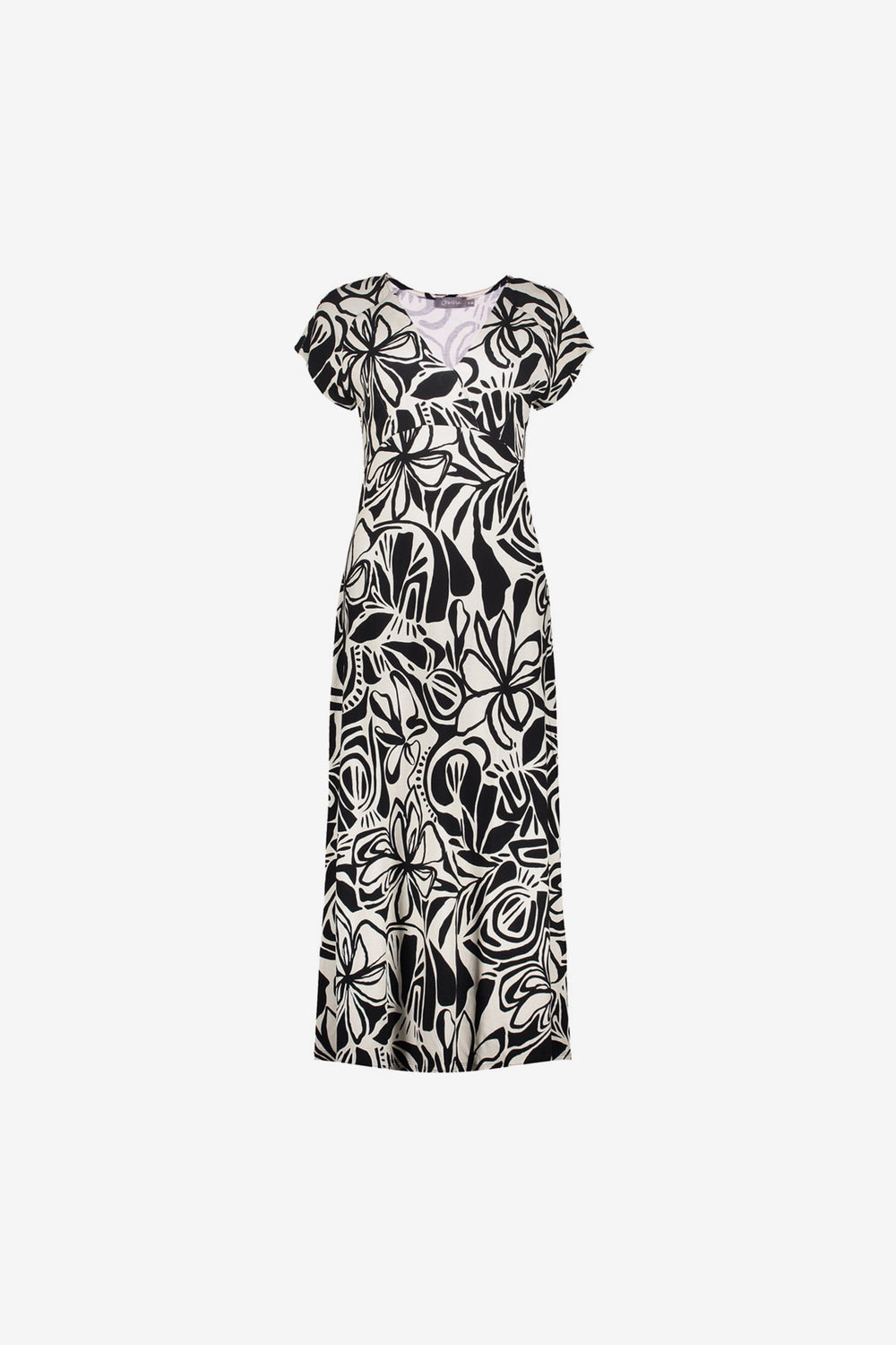 Geisha Damen-Maxikleid mit V-Ausschnitt und Print