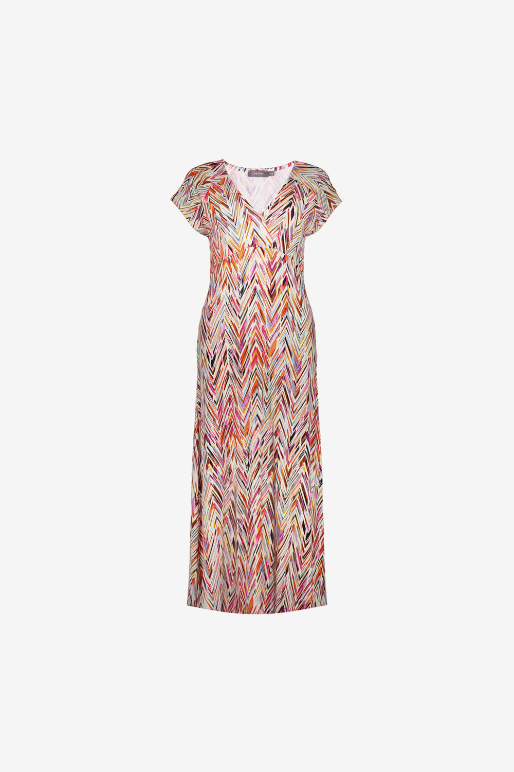 Geisha Damen Maxikleid mit V-Ausschnitt und Print