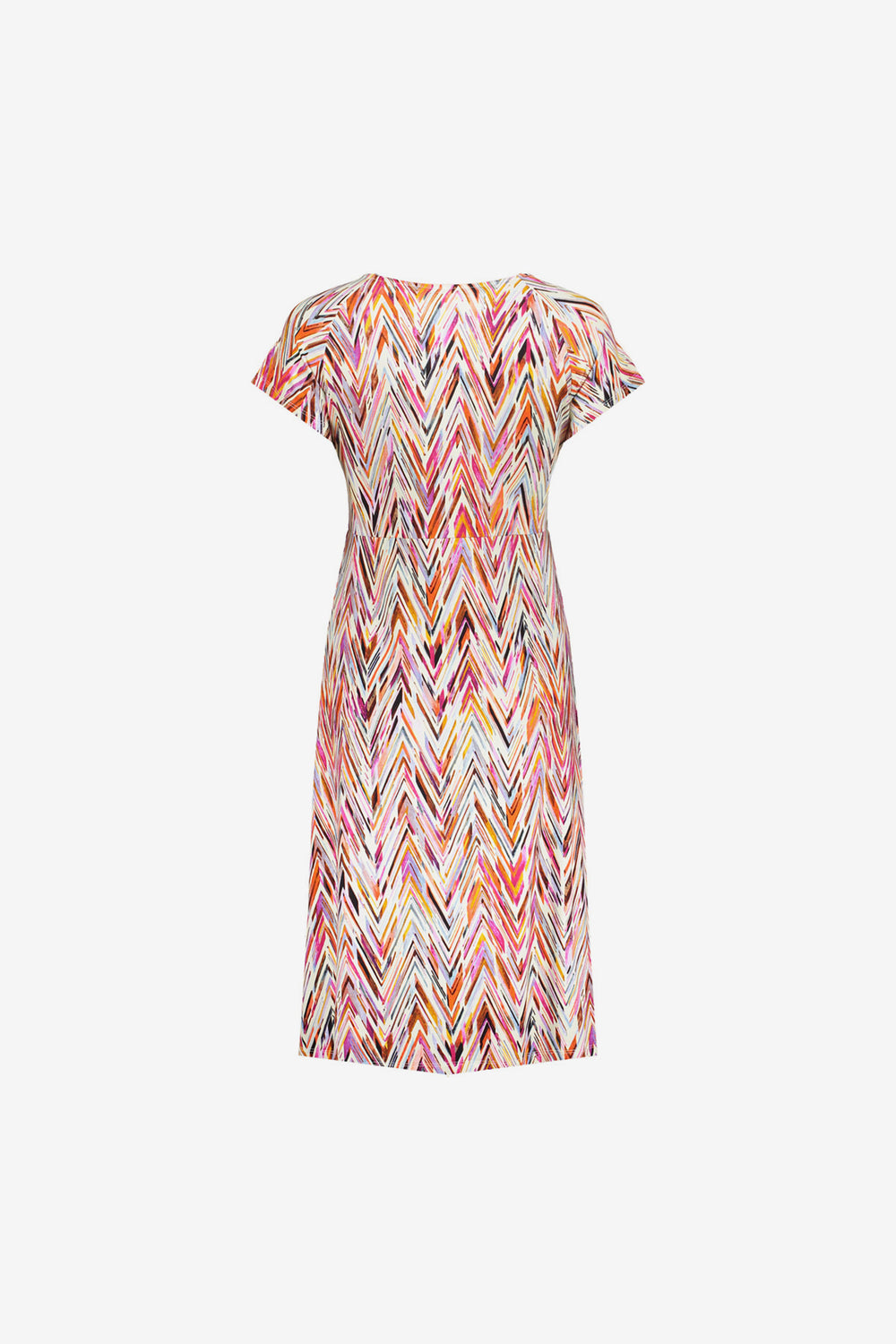 Geisha dames midi jurk met V-hals en print