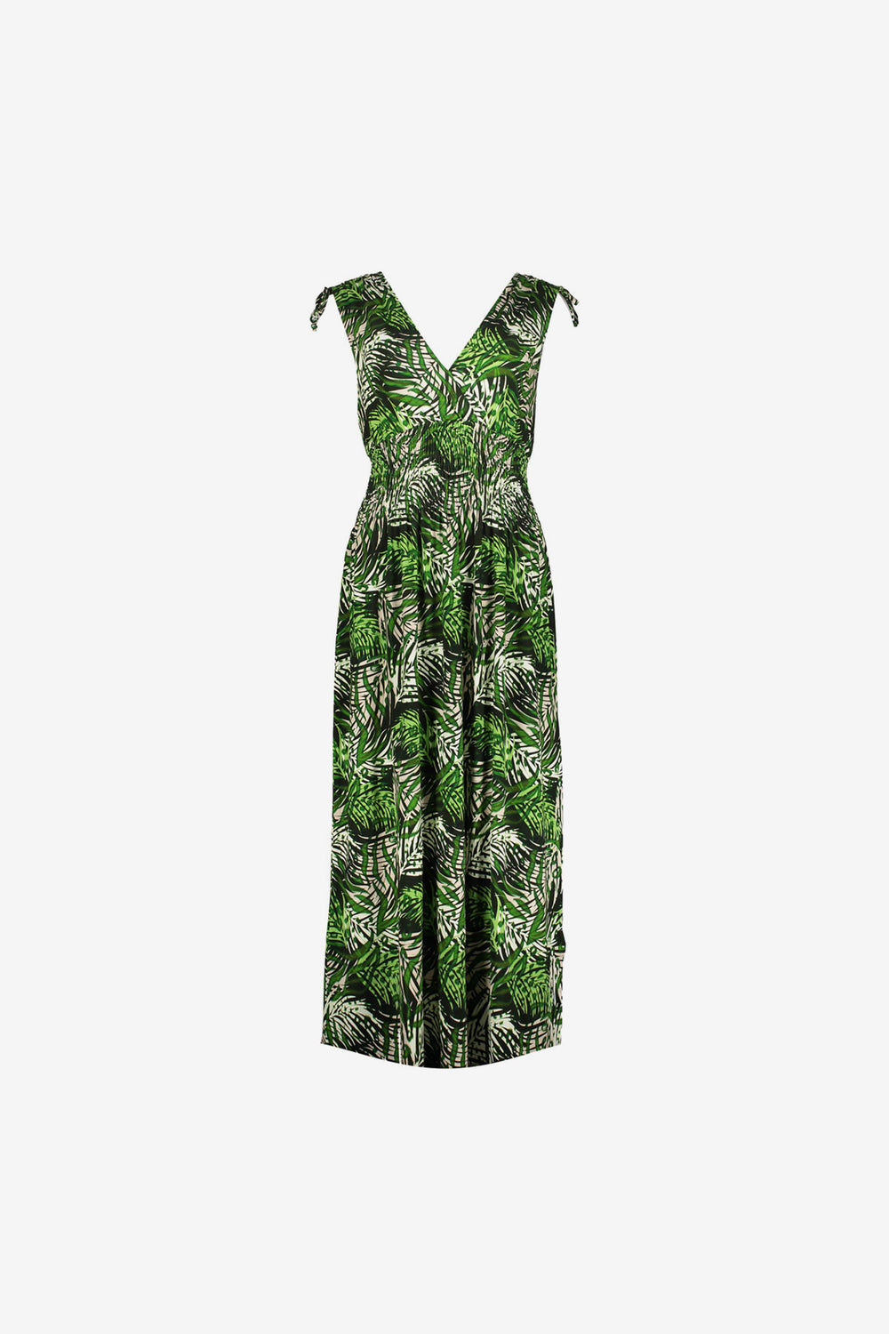 Geisha Damen-Jersey-Maxikleid mit Schnür- und Smokdetails