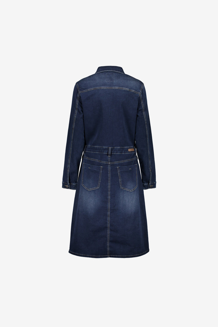 Geisha Damen-Midikleid aus Denim mit Knopfleiste