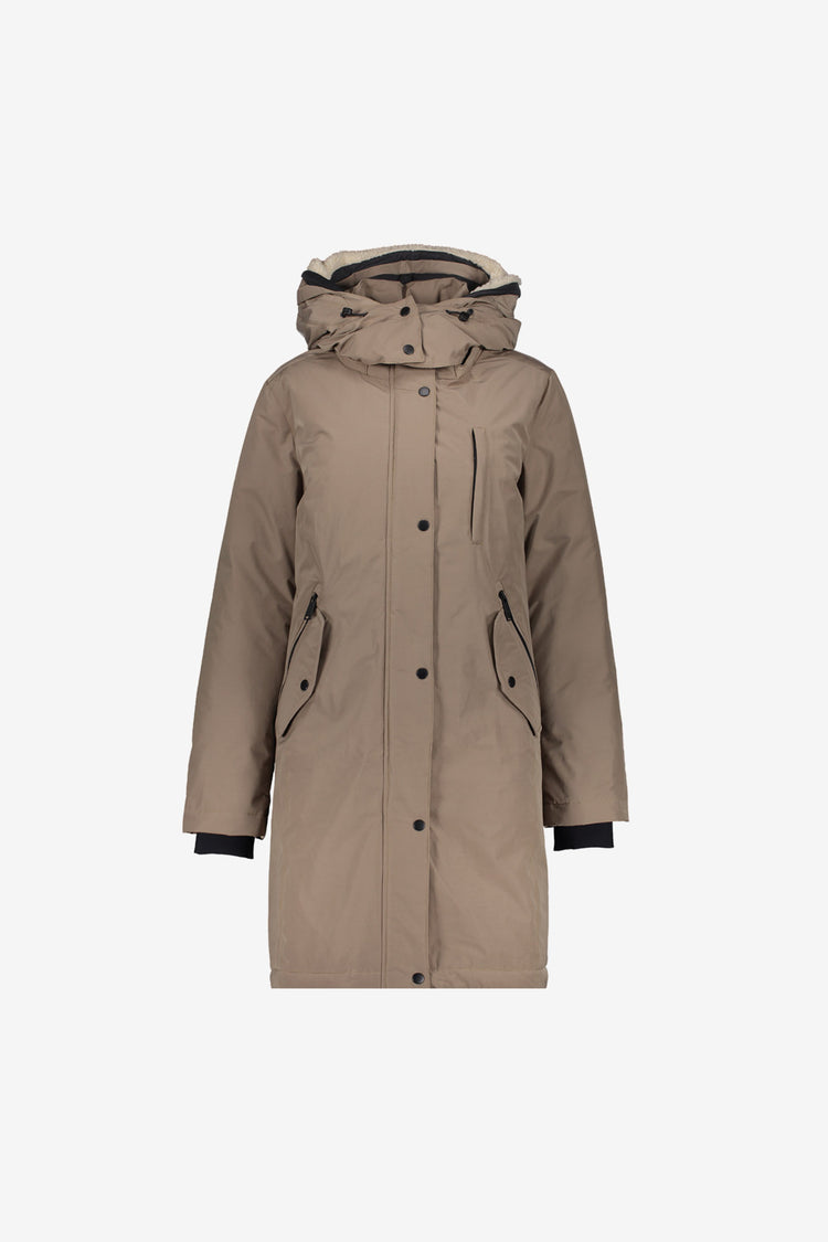 Geisha Damen-Steppjacke mit Teddy-Kapuze