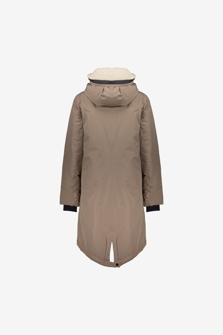 Geisha Damen-Steppjacke mit Teddy-Kapuze