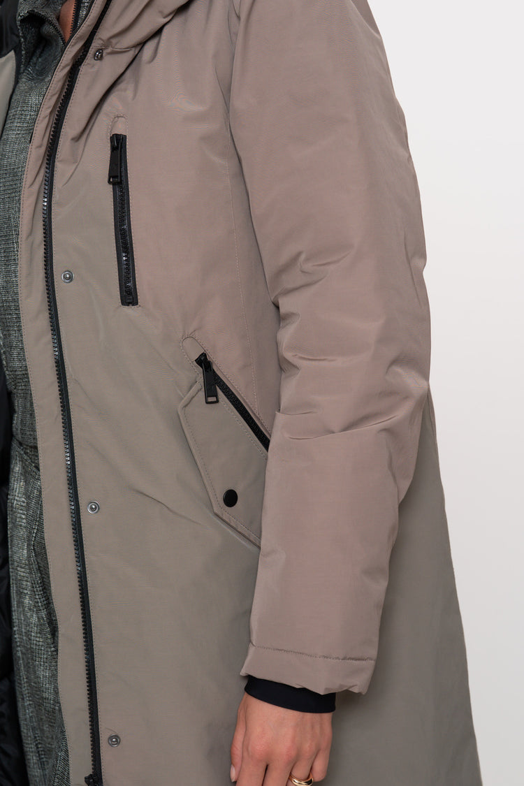 Geisha Damen-Steppjacke mit Teddy-Kapuze