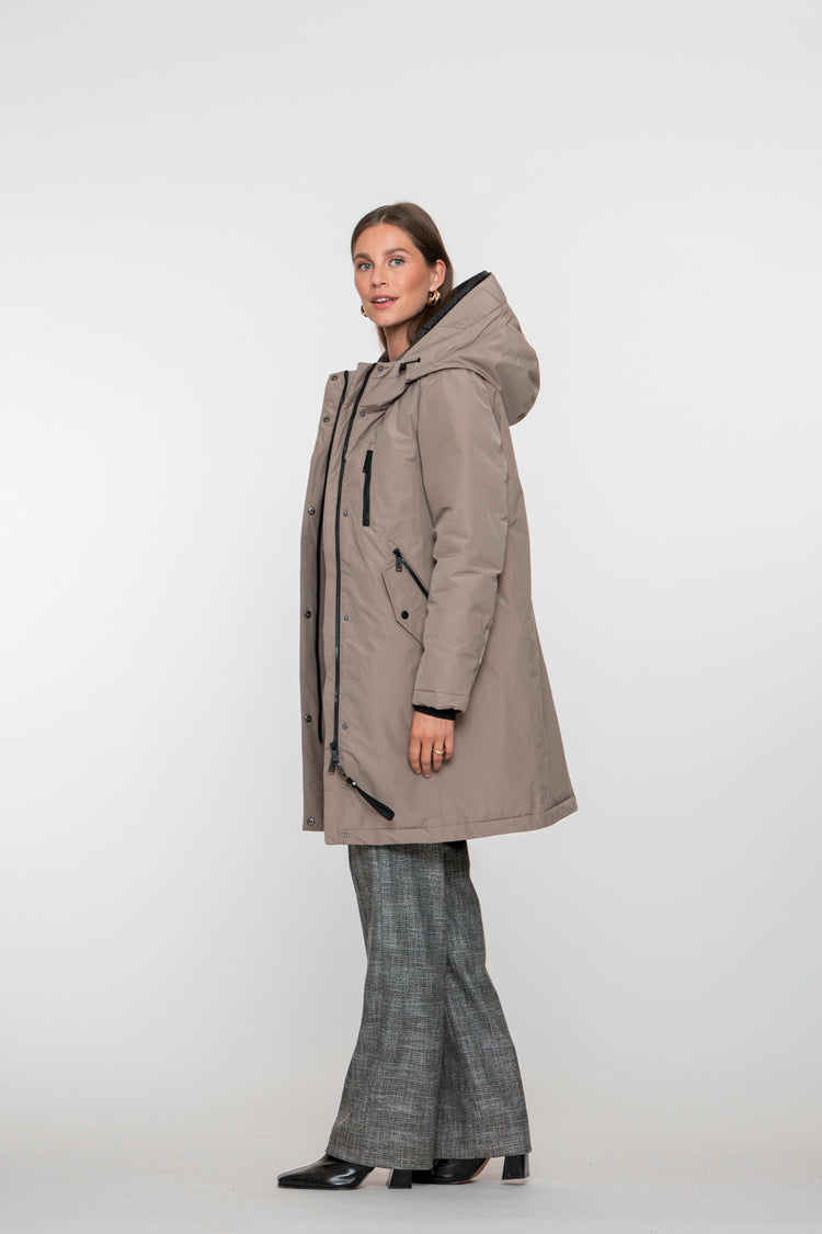 Geisha Damen-Steppjacke mit Teddy-Kapuze