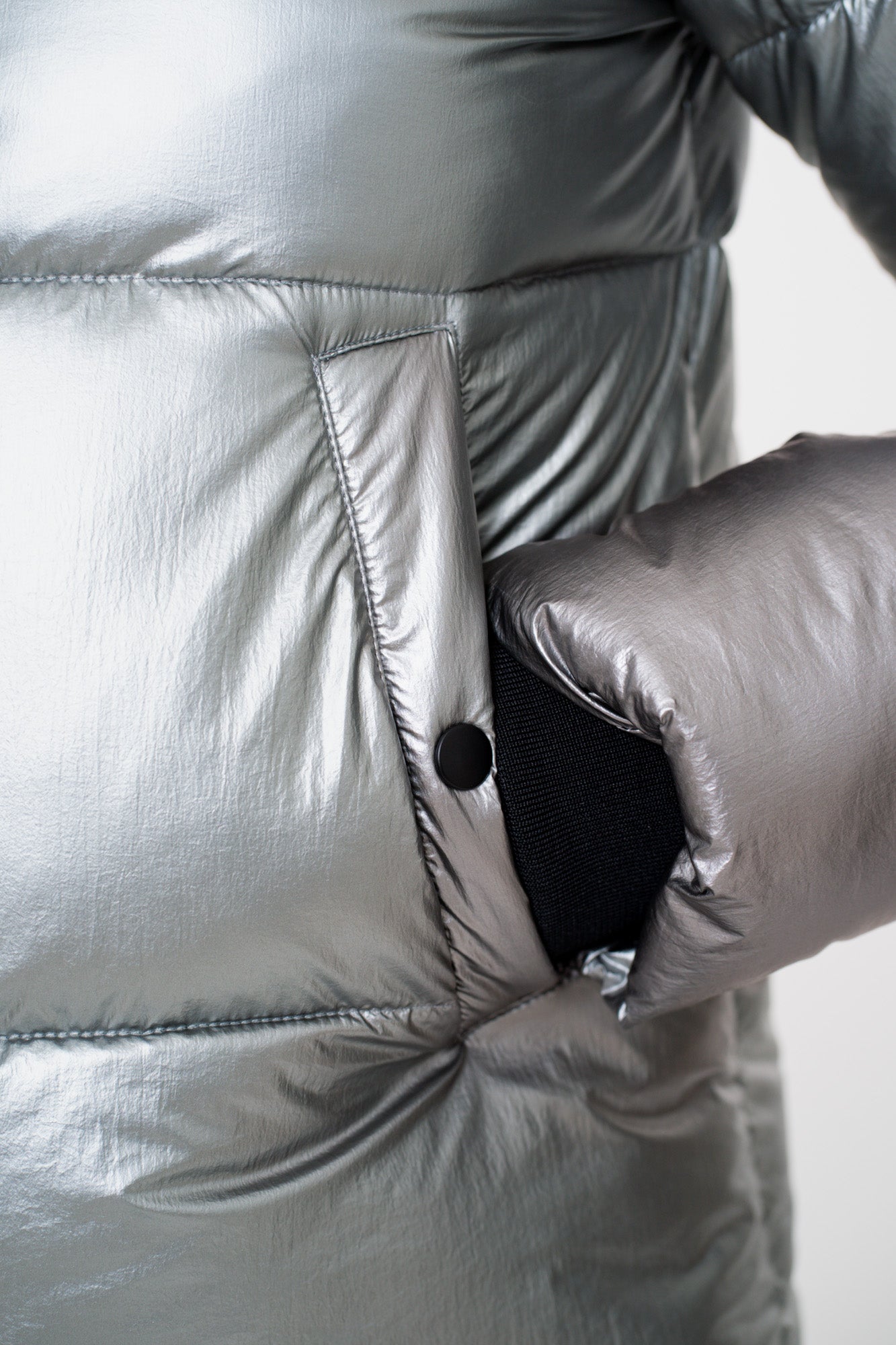 Geisha Damen-Metallic-Daunenjacke