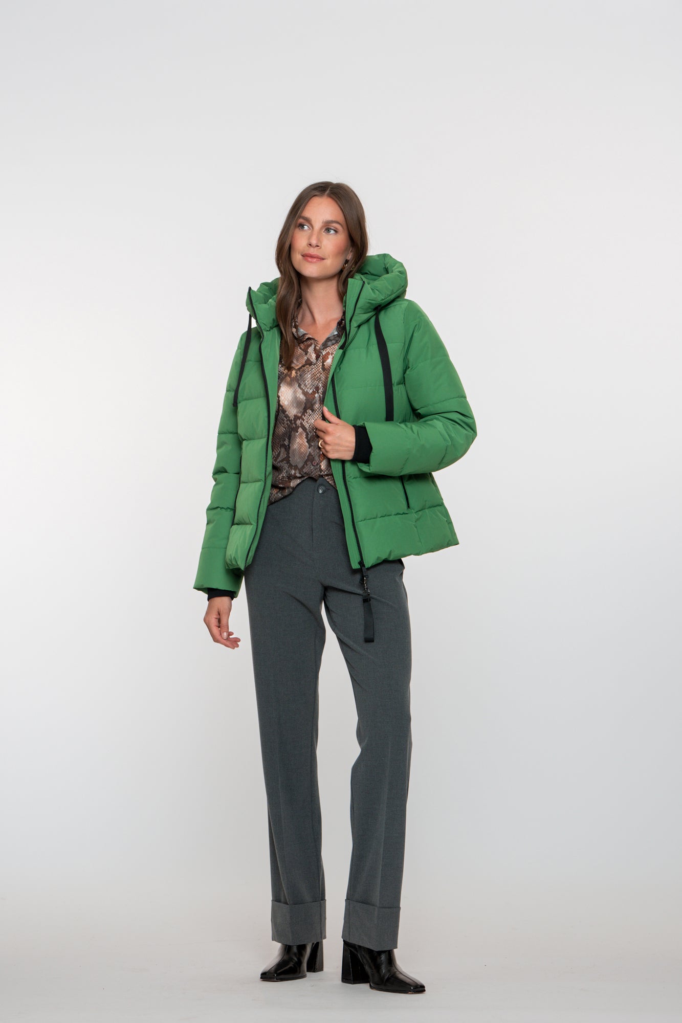 Geisha Damen-Daunenjacke mit Stehkapuze