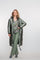 Geisha Damen-Langer Metallic-Steppmantel