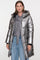 Geisha Damen-Langer Daunenmantel in Silber